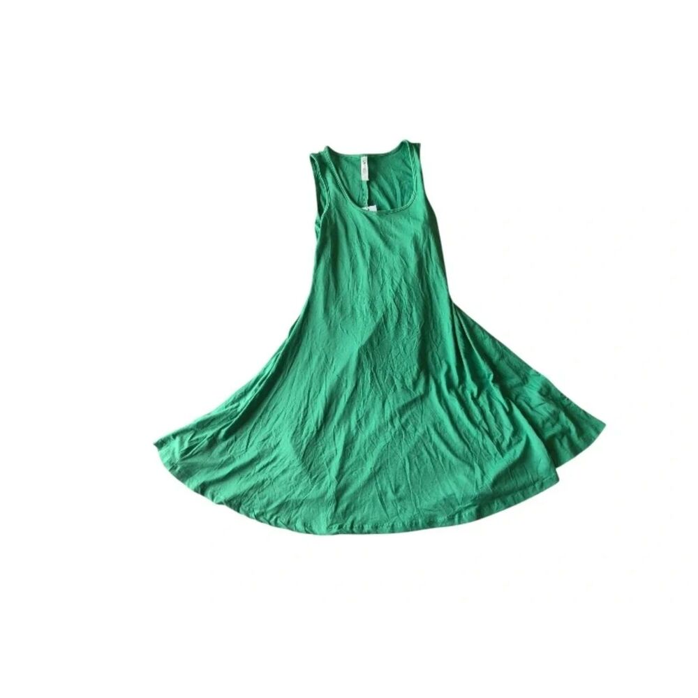 24seven Comfort Apparel Green Sleeveless Swing Dress NWT